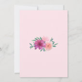 Invitation Fête des mariées de fleurs d'aquarelle rose (Dos)