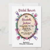 Invitation Fête des mariées de fleurs d'art populaire rustiqu (Devant)