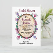 Invitation Fête des mariées de fleurs d'art populaire rustiqu (Debout devant)