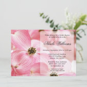 Invitation Fête des mariées de fleurs de bois de chien rose (Debout devant)