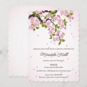 Invitation Fête des mariées de fleurs de cerises japonaises d (Devant / Derrière)