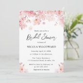 Invitation Fête des mariées de fleurs de cerisier d'aquarelle (Debout devant)