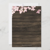 Invitation Fête des mariées de fleurs de cerisier de Sakura r (Dos)