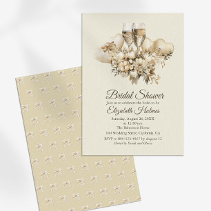 Invitation Fête des mariées de Fleurs de Champagne Brunch et 