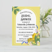 Invitation Fête des mariées de fleurs de citron jaune et blan (Debout devant)