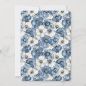 Invitation Fête des mariées de fleurs de Denim bleu blanc (Dos)