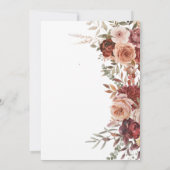 Invitation Fête des mariées de fleurs de l'automne de Marsala (Dos)