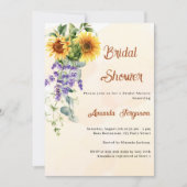 Invitation Fête des mariées de fleurs de lavande de tournesol (Devant)