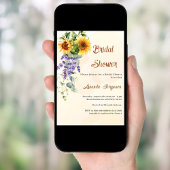 Invitation Fête des mariées de fleurs de lavande de tournesol