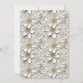 Invitation Fête des mariées de fleurs de lotus blanc or (Dos)