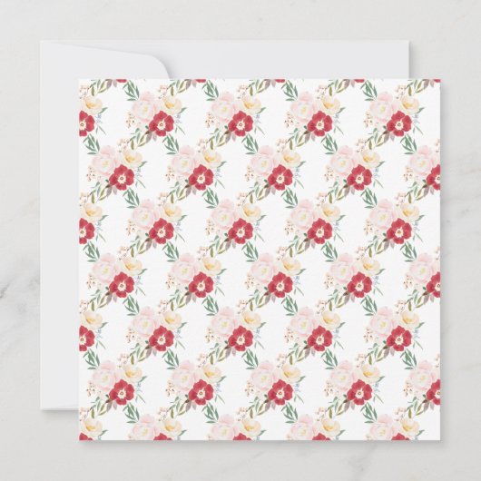 Invitation Fête des mariées de fleurs de pivoines roses et vi (Dos)