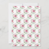 Invitation Fête des mariées de fleurs de pivoines roses et vi (Dos)