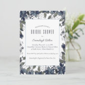 Invitation Fête des mariées de fleurs de Poinsettia | bleu ma (Debout devant)