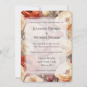 Invitation Fête des mariées de fleurs de printemps de crème B (Devant)