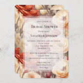 Invitation Fête des mariées de fleurs de printemps de crème B (Devant / Derrière)