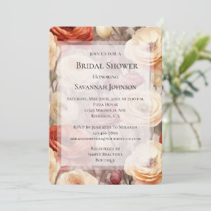 Invitation Fête des mariées de fleurs de printemps de crème B