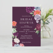 Invitation Fête des mariées de fleurs de Rose chic Floral Peo (Debout devant)