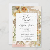 Invitation Fête des mariées de fleurs de saumons (Devant)