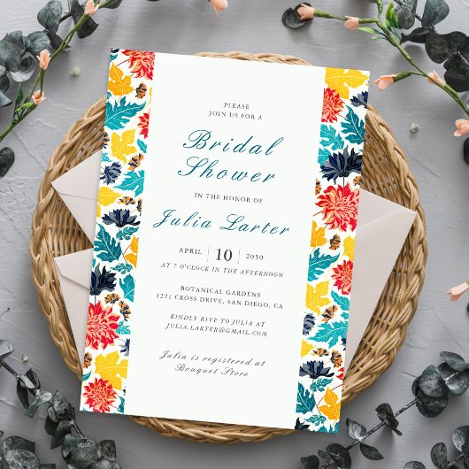 Invitation Fête des mariées de fleurs de soleil bleu jaune
