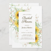 Invitation Fête des mariées de fleurs de soleil Boho (Devant / Derrière)