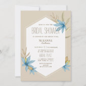 Invitation Fête des mariées de fleurs de terrarium bleu crème (Devant)