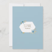 Invitation Fête des mariées de fleurs de terrarium bleu crème (Dos)