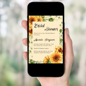 Invitation Fête des mariées de fleurs de tournesol