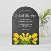 Invitation Fête des mariées de fleurs de tulipe jaune vif (Debout devant)