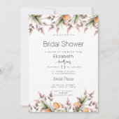 Invitation Fête des mariées de fleurs d'été rose orange botan (Devant)