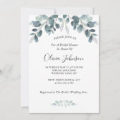 Invitation Fête des mariées de fleurs d'eucalytus à l'aquarel (Devant)