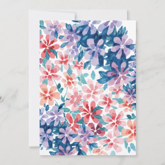 Invitation Fête des mariées de fleurs d'hydrangée rose et vio (Dos)