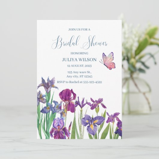 Invitation Fête des mariées de fleurs d'Iris (Debout devant)