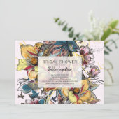 Invitation Fête des mariées de fleurs en gras unique (Debout devant)