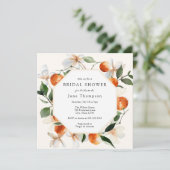 Invitation Fête des mariées de fleurs et de clémentines orang (Debout devant)