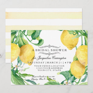 Invitation Fête des mariées de fleurs florales de citron mode