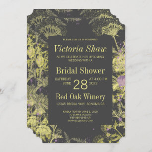 Invitation Fête des mariées de fleurs jaunes peintes