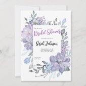 Invitation Fête des mariées de fleurs Lilac d'aquarelle viole (Devant)