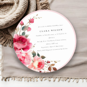 Invitation Fête des mariées de fleurs rose rose rouge Boho br