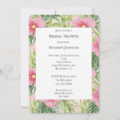 Invitation Fête des mariées de fleurs rose tropicale (Devant)