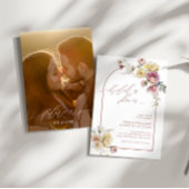 Invitation Fête des mariées de fleurs Roses du jardin Boho