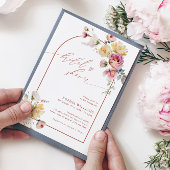 Invitation Fête des mariées de fleurs Roses du jardin Boho