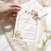 Invitation Fête des mariées de fleurs Roses du jardin Boho