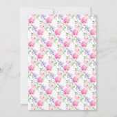 Invitation Fête des mariées de fleurs roses florales (Dos)