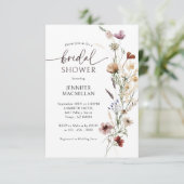 Invitation Fête des mariées de fleurs sauvages de Boho (Debout devant)