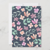 Invitation Fête des mariées de fleurs sauvages de l'aquarelle (Dos)