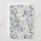 Invitation Fête des mariées de fleurs violettes de crème roma (Dos)