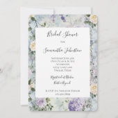 Invitation Fête des mariées de fleurs violettes de crème roma (Devant)