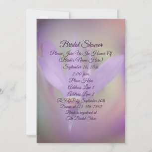 Invitation Fête des mariées de fleurs violettes pâles