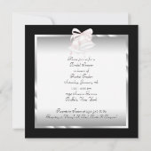 Invitation Fête des mariées de flocons de neige rose noir bla (Dos)