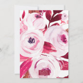 Invitation Fête des mariées de floraison rose et or chaud (Dos)